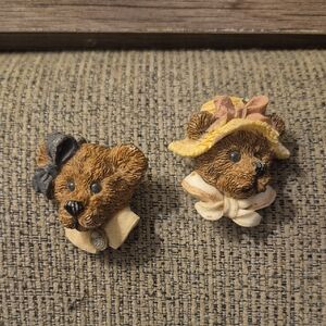 Vintage Boyds Bears 2 Bearwear Resin Pin Brooches